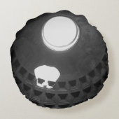 パンテオンライトスカルローマイタリアブラックアンドホワイト ラウンドクッション (裏面)
