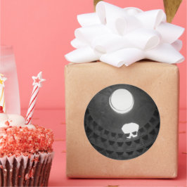 パンテオンライトスカルローマイタリアブラックアンドホワイト ラウンドシール