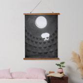 パンテオンライトスカルローマイタリアブラックアンドホワイト 吊り下げ型タペストリー (寝室)