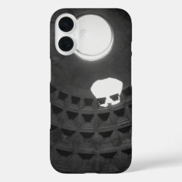 パンテオンライトスカルローマイタリアブラックアンドホワイト iPhone 16ケース