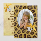 パンテールの毛皮の誕生日招待状 招待状 (正面/裏面)