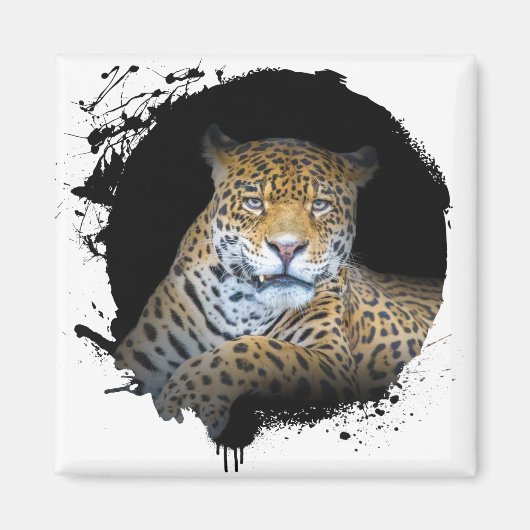 パンテールアニマルヴィーソーヴァージュジャングル自然 マグネット (正面)