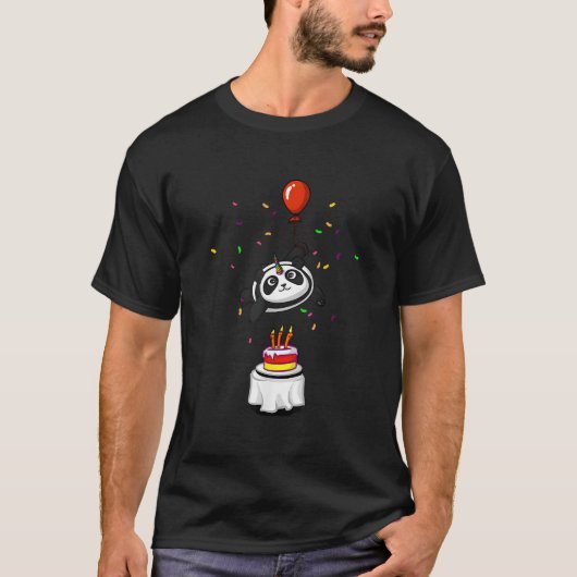 パンディコーン パンダ クマ ユニコーン ピー Tシャツ (正面)