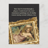 パンデミックなユーモア:ブラスなしの太った女性 ポストカード (正面)