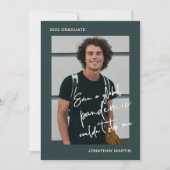 パンデミックなワンフォトブルー卒業式パーティーも 招待状 (正面)