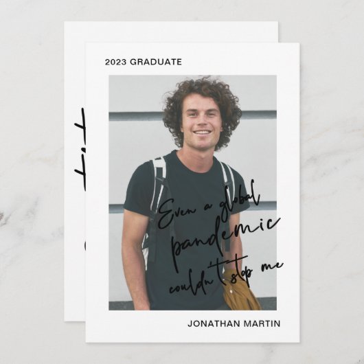 パンデミックな一写真卒業パーティーでも 招待状 (正面/裏面)