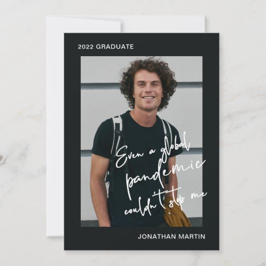 パンデミックな一写真卒業パーティーでも 招待状 (正面)