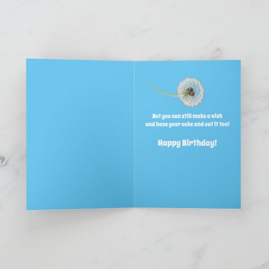 パンデミックの一つのいいこと – ケーキにロウソクは無い！ カード (内部)