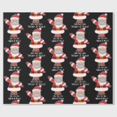 パンデミックサンタとパーソナライズブラック ラッピングペーパー (フラット)