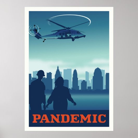 パンデミックボードゲームミニマリスト旅行スタイルガミン ポスター (正面)