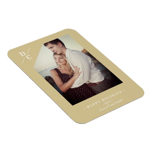 パンデミックモダン金ゴールドハッピーホリデーカスタム写真 マグネット (右側)