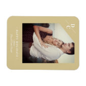 パンデミックモダン金ゴールドハッピーホリデーカスタム写真 マグネット (横)