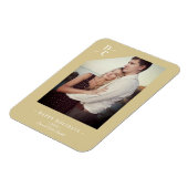 パンデミックモダン金ゴールドハッピーホリデーカスタム写真 マグネット (左側)