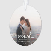 パンデミック中に結婚 Elegant Script フォト オーナメント (正面)