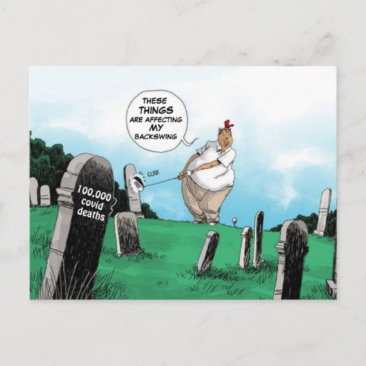 パンデミック時のトランプ・ゴルフ ポストカード (正面)