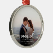 パンデミック結婚したな写真の台本のエレガント間に メタルオーナメント (右)