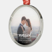 パンデミック結婚したな写真の台本のエレガント間に メタルオーナメント (左)