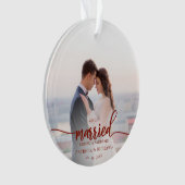 パンデミック結婚したな写真記念クリスマスの間 オーナメント (正面)