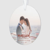 パンデミック結婚したな写真記念クリスマスの間 オーナメント (正面)