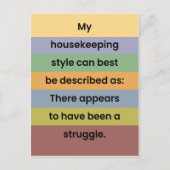 パンデミック ポストカード:ハウスキーピングスタイルのジョーク ポストカード (正面)