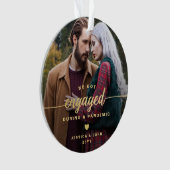 パンデミッ婚約したク中の2枚の写真アクリルオーナメント オーナメント (正面)