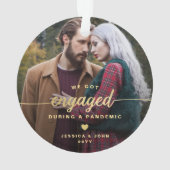 パンデミッ婚約したク中の2枚の写真アクリルオーナメント オーナメント (裏面)