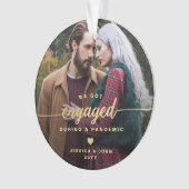 パンデミッ婚約したク中の2枚の写真アクリルオーナメント オーナメント (正面)