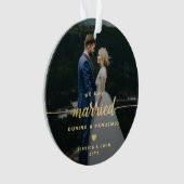 パンデミッ結婚したク中の2枚の写真アクリルオーナメント オーナメント (正面)