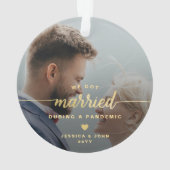 パンデミッ結婚したク中の2枚の写真アクリルオーナメント オーナメント (裏面)