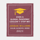 パンデミパーソナライズされたック- 2021年大学院クラス フリースブランケット (正面)