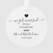 パンデミモダンック結婚したの記念写真 オーナメント (正面)