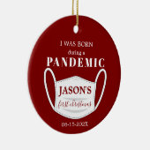 パンデミ生まれックベビー第1回クリスマ無地のス セラミックオーナメント (右)