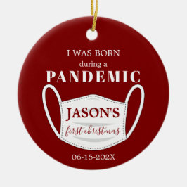 パンデミ生まれックベビー第1回クリスマ無地のス セラミックオーナメント