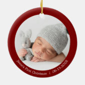 パンデミ生まれックベビー第1回クリスマ無地のス セラミックオーナメント (裏面)