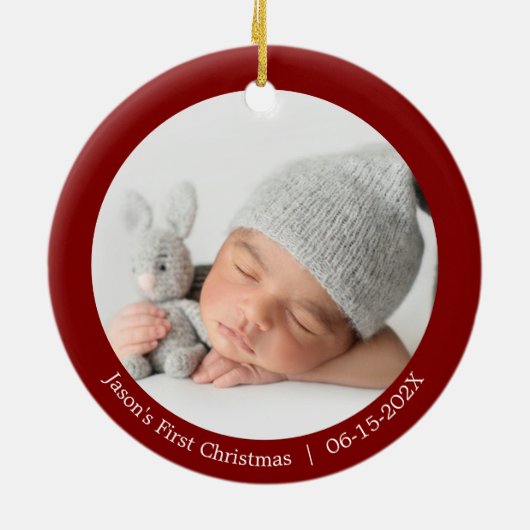 パンデミ生まれックベビー第1回クリスマ無地のス セラミックオーナメント (裏面)