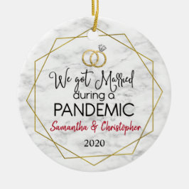 パンデミ結婚したックなクリスマス中に セラミックオーナメント