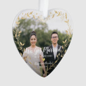 パンデミ結婚したックの記念結婚写真 オーナメント (正面)