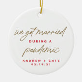 パンデミ結婚したック写真オーナメント中 セラミックオーナメント (正面)