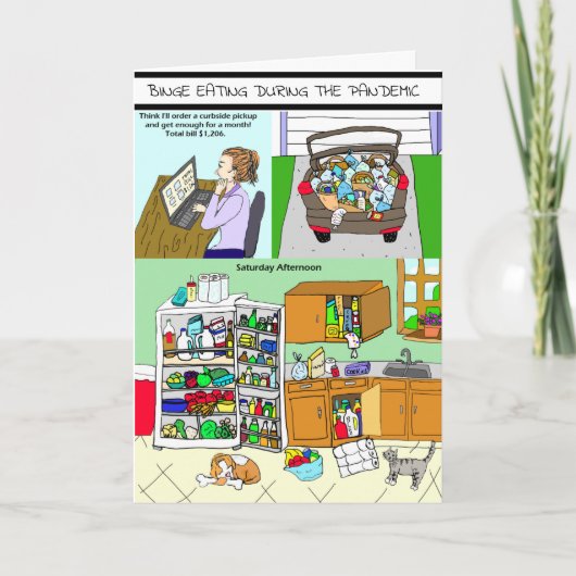 パンデミ食べ物ック中のビンジ·とワインの飲み物 カード (正面)