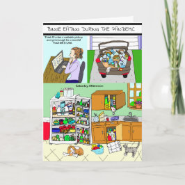 パンデミ食べ物ック中のビンジ·とワインの飲み物 カード