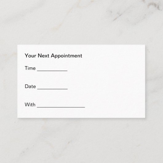 パンデレディーススパアポイントメント名刺 予約カード (裏面)