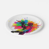 パントボールゲーマーカラフルデザイン ペーパープレート (アングル)