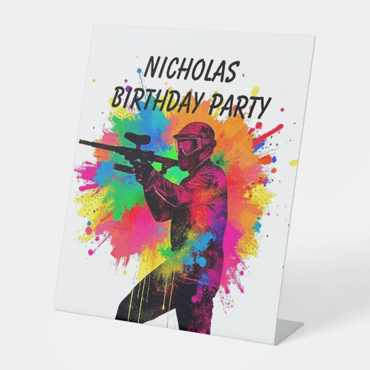 パントボールゲーマーカラフルデザイン 台座サイン (正面)