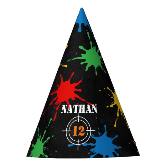 パントボールボーイズ絵を描（ばちゃばちゃ）跳ねるバースデーパーティーハット パーティーハット (正面)