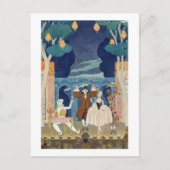 パントマイムステージ、「フェテス・ガランテス」イラストレーション ポストカード (正面)