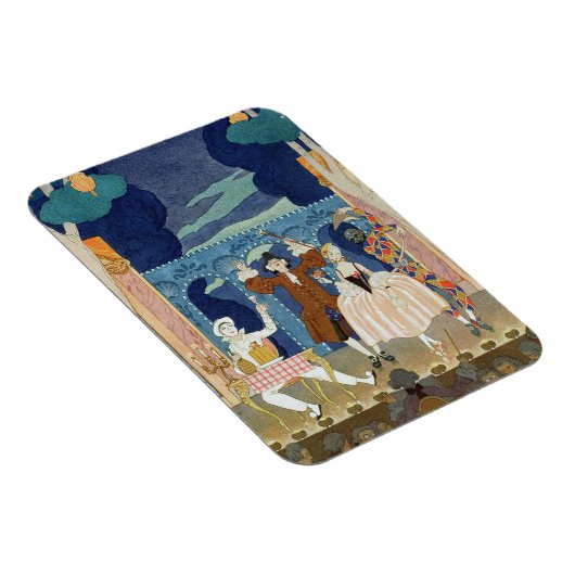 パントマイムステージ、「フェテス・ガランテス」イラストレーション マグネット (右側)