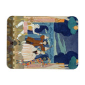 パントマイムステージ、「フェテス・ガランテス」イラストレーション マグネット (横)