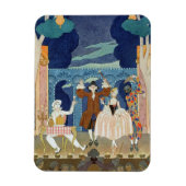 パントマイムステージ、「フェテス・ガランテス」イラストレーション マグネット (縦)