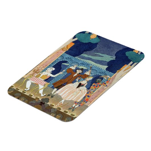 パントマイムステージ、「フェテス・ガランテス」イラストレーション マグネット (左側)