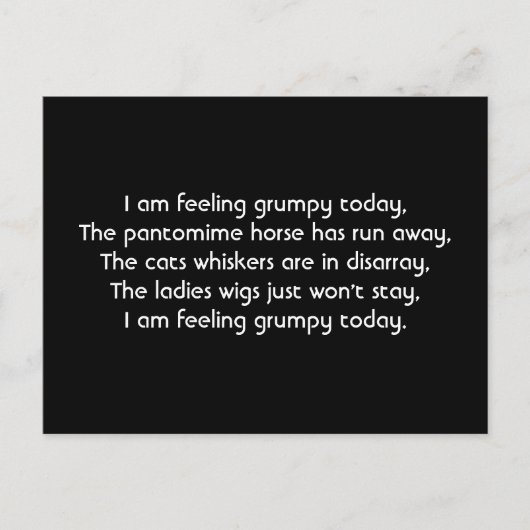 パントマイム。 詩。 白黒 ポストカード (正面)